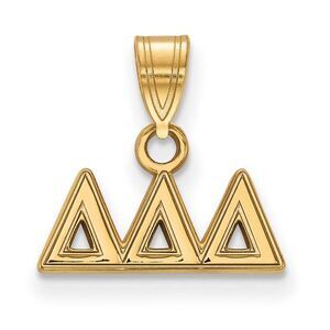 14K Plated Silver Delta Delta Delta Small Greek Letters Pendant